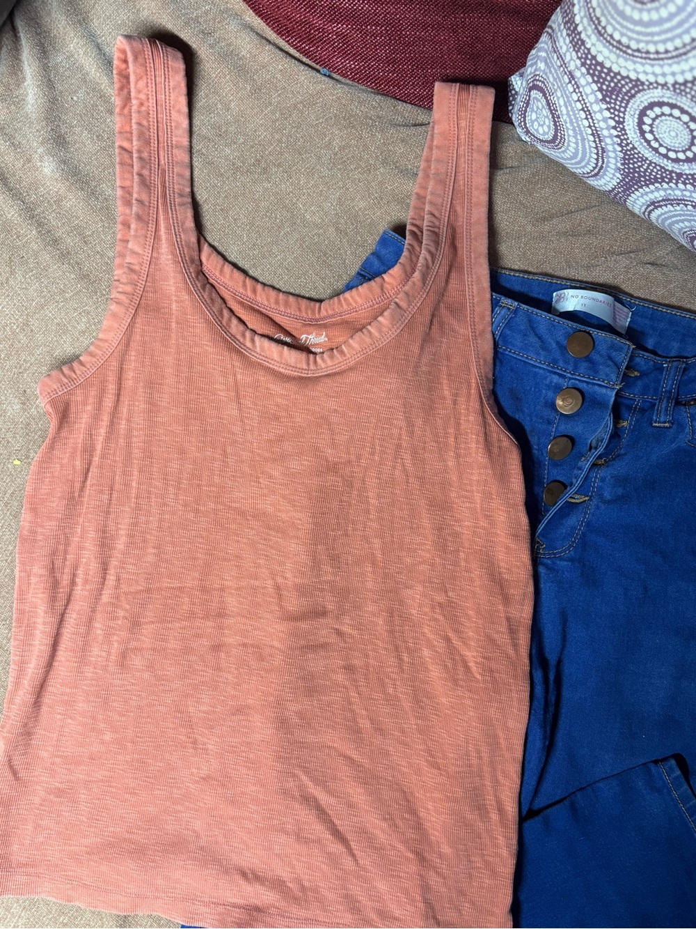 Universal Thread Rust-Orange Ribbed Tank - Picture 3 of 6